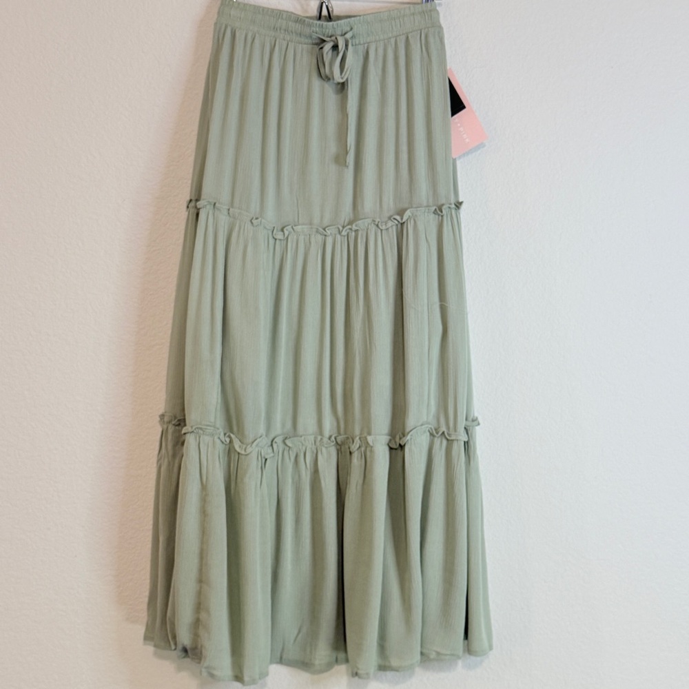 🆕 Desert Sage Tiered Maxi Skirt XL – Boho Western Flowy Maxi 🆕 - Picture 14 of 15